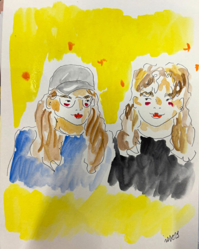 drawing of two persons made by artist in Caricature Machine